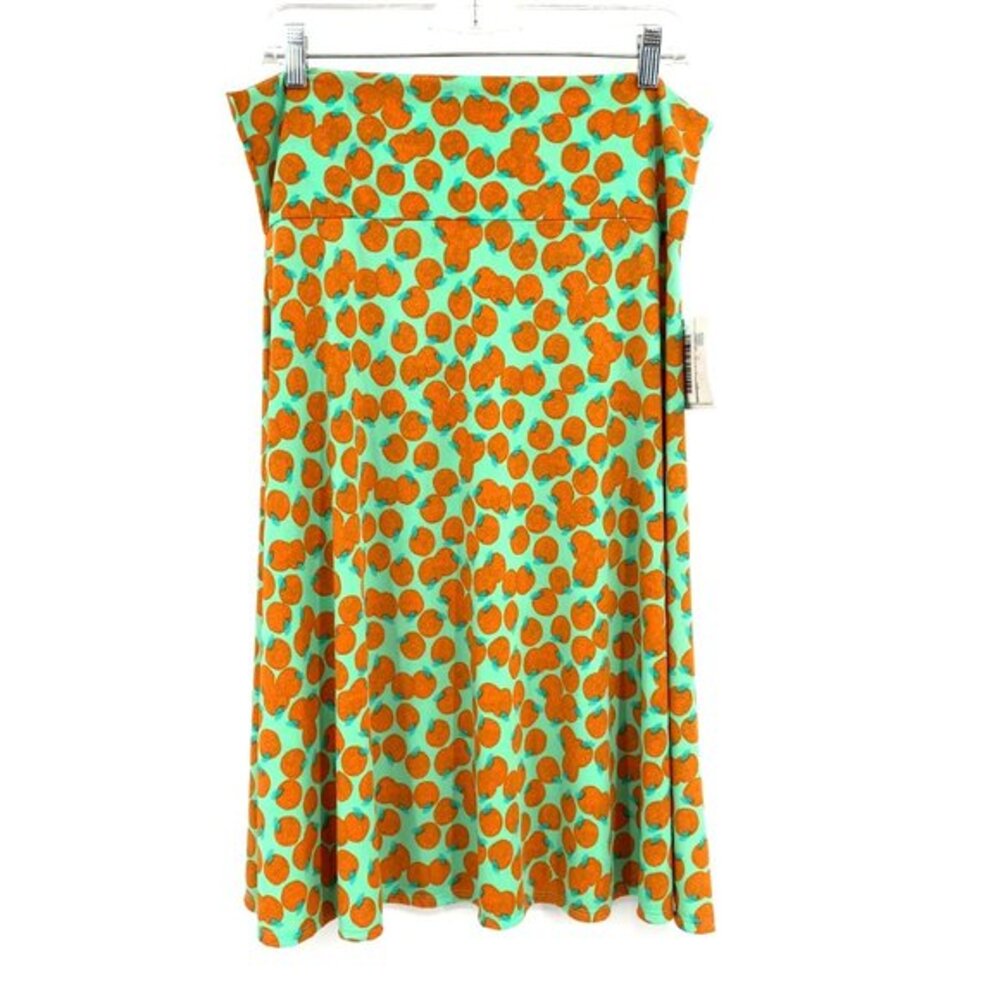 LuLaRoe Azure NWT Green with Oranges Women's Skirt‎ Size XL